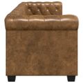 vidaXL Pohovka Chesterfield, 2-miestna, umelá koža, hnedá