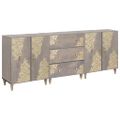 vidaXL Set kabinetov do kúpeľne 3 ks 180 x 33 x 75 cm Šedá a zlatá
