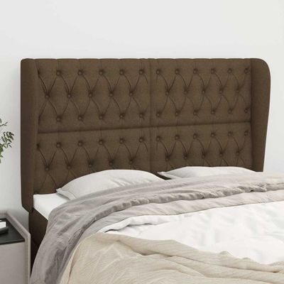 vidaXL Čelo postele so záhybmi tmavohnedé 163x23x118/128 cm látka