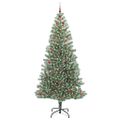 vidaXL Umelý vianočný stromček, snehom obalený, s LED svetlom 240 cm