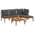 vidaXL 5 ks Záhradný lounge set s vankúšmi Prírodná