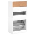 vidaXL Botník biely 60x34x116 cm kompozitné drevo
