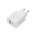Maxlife MXTC-06 PD QC charger 1x USB-C 1x USB 30W white