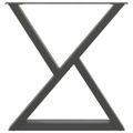 vidaXL Nohy k jedálenskému stolu 2 ks antracitové 80x(72-73,3) cm oceľové