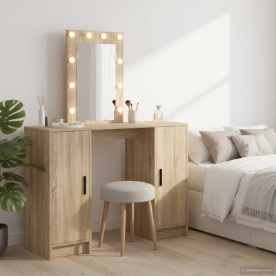 vidaXL Toaletný stolík Hnedá 102 x 33 x 135 cm Kompozitné drevo