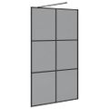 vidaXL Stena walk-in sprchy Čierna 115 x 195 cm tvrdené sklo