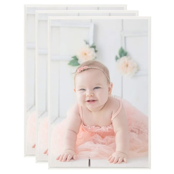 vidaXL Fotorámiky na stenu, koláž 3 ks, strieborné 42x59,4 cm, MDF