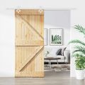 vidaXL Posuvné dvere 100 x 210 cm Borovicový masív Prírodná a biela