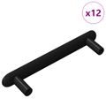 vidaXL Rukoväť skrine 12 ks Čierna 121 x 16.6 x 28.3 mm Železo