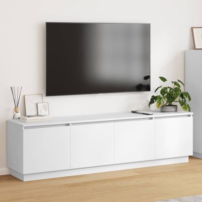 vidaXL TV skrinka s LED Biela 180 x 38 x 49 cm Kompozitné drevo