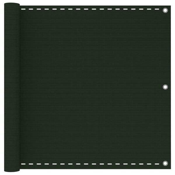 vidaXL Balkónová markíza tmavozelená 90x600 cm HDPE