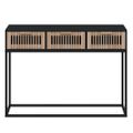 vidaXL Konzolový stolík čierny 105x30x75 cm kompozitné drevo a železo
