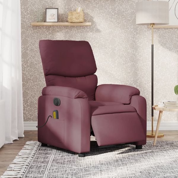vidaXL Elektrické sklápacie masážne kreslo fialové látka