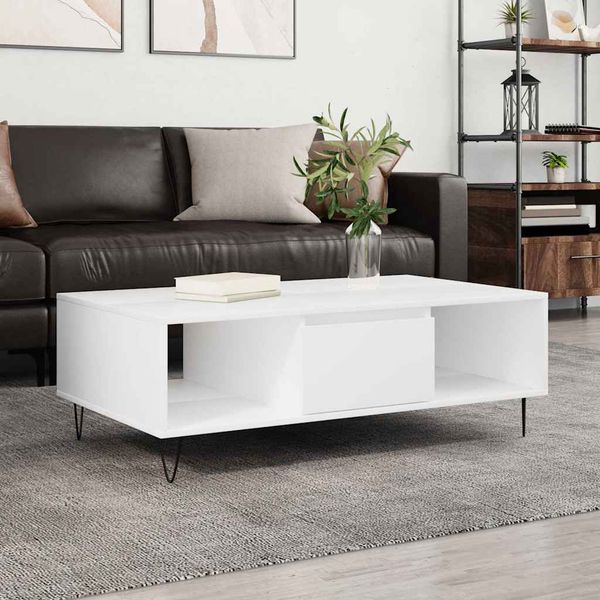 vidaXL Konferenčný stolík biely 104x60x35 cm kompozitné drevo