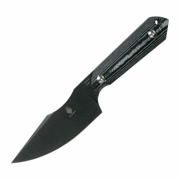 Kizer 1040 Harpoon outdoorový nôž 9,8 cm, celočierna, Micarta, puzdro Kydex