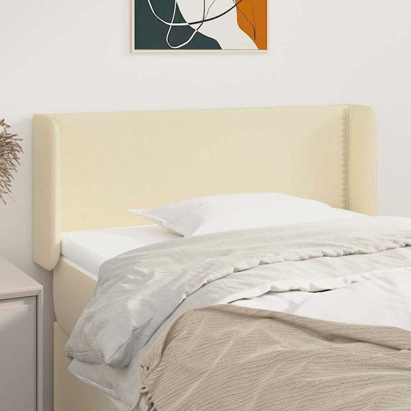 vidaXL Čelo postele so záhybmi krémový 83x16x78/88 cm umelá koža