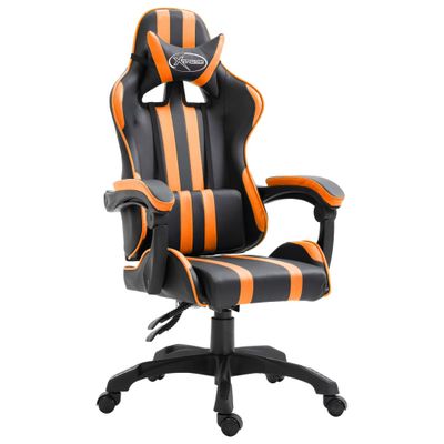 vidaXL Herná stolička, oranžová, umelá koža