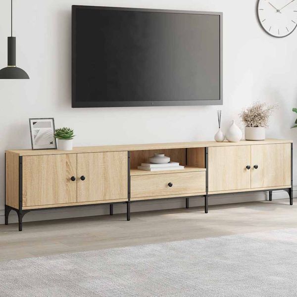 vidaXL TV skrinka so zásuvkou dub sonoma 200x25x44 cm kompozitné drevo