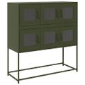 vidaXL Komoda olivovozelená 100,5x39x107 cm oceľ valcovaná za studena
