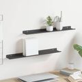 vidaXL Závesná polica 2 ks Čierny 60 x 8,5 x 2,5 cm Oceľ