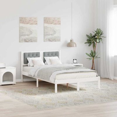 vidaXL Rám postele Svetlosivá 120 x 200 cm Masívne borovicové drevo