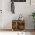 vidaXL Predsieňová lavica s vankúšom Údený Dub 60 x 38 x 46 cm