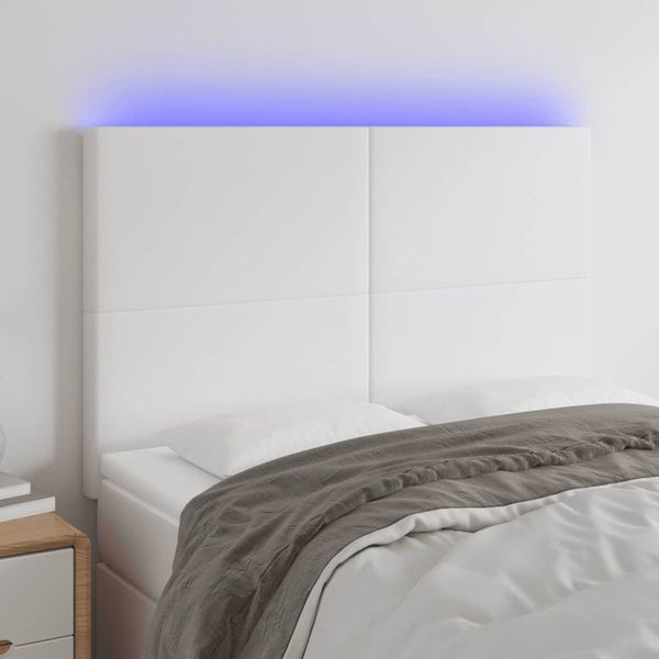 VidaXL Čelo postele biele 144x5x118/128 cm umelá koža
