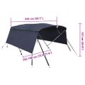 vidaXL Strieška Bimini s 4 oblúkmi a stenami 243x(185-198)x137 cm