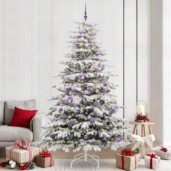 vidaXL Umelý Sklápací Vianočný Stromček Biela 240 cm PE a PVC