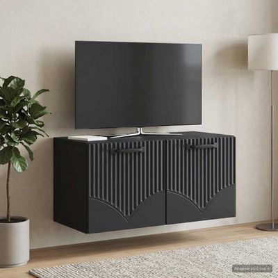 vidaXL Nástenná TV skrinka Čierna 59,5 x 31 x 30 cm Kompozitné drevo