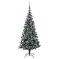 vidaXL Umelý predsvietený vianočný stromček Zelená 120 cm PVC a kov