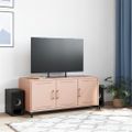 vidaXL TV skrinka ružová 100,5x39x43,5 cm oceľ