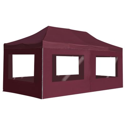 vidaXL Profesionálny skladací stan+steny, hliník 6x3 m, vínovo červený