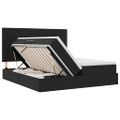 vidaXL LED úložná posteľ s matracom Čierna 200 x 200 cm Zamat