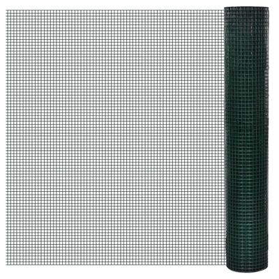 vidaXL Drôtené pletivo, pozinkované a potiahnuté PVC 10x1 m, zelené