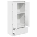 vidaXL Skrinka so zásuvkou Biela 55,5x34x119,5 cm Konštrukčné drevo