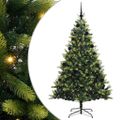 vidaXL Umelý skladací vianočný stromček 300 LED diód Zelená 210 cm