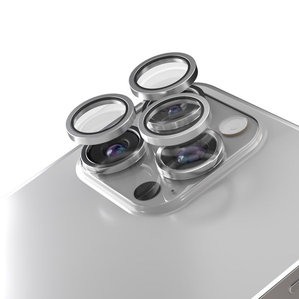 Ochranné sklo na fotoaparát Etteri pre iPhone 15 Pro / 15 Pro Max titánová sivá