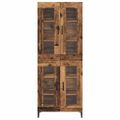 vidaXL Highboard Staré drevo 69,5 x 34 x 180 cm Kompozitné drevo