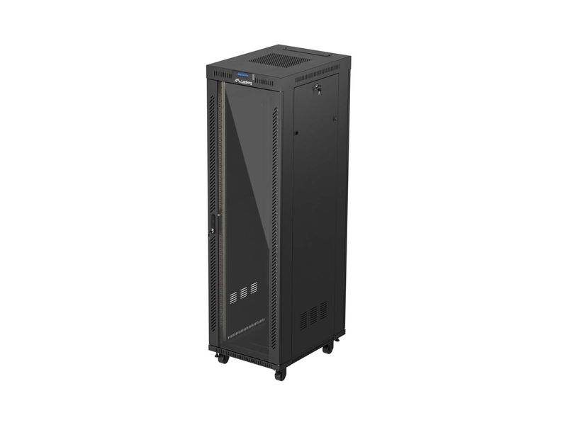 LANBERG 19'' VOĽNE STOJÚCA RACKOVÁ SKRIŇA 42U/600X800 (FLAT PACK) S PRESKLENÝMI DVERAMI LCD ČIERNA