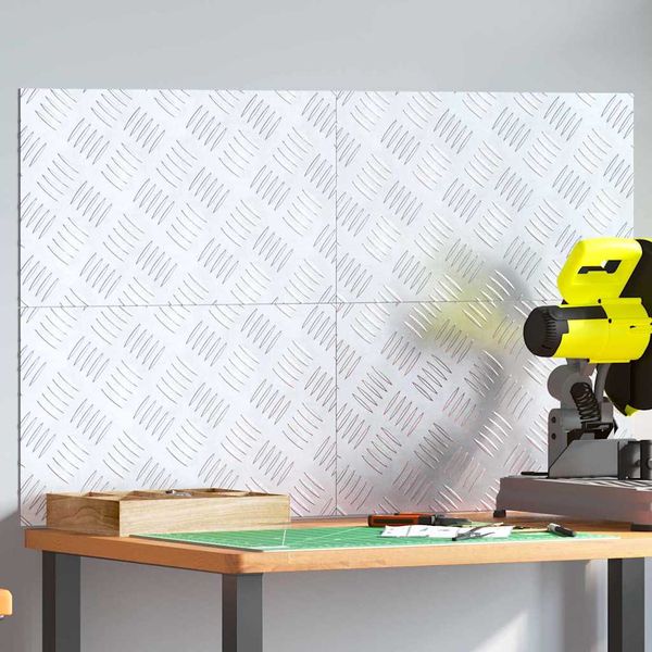 vidaXL Schodový rošt Obdĺžnikový 4 pcs Strieborná 50 x 30 cm Hliník