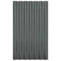 vidaXL Strešné panely 36 ks pozinkovaná oceľ antracitové 60x36 cm