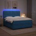vidaXL LED boxspring posteľ s matracom Modrá 140 x 190 cm Zamat