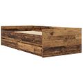 vidaXL Rám postele Staré drevo 90 x 200 cm Masívne borovicové drevo