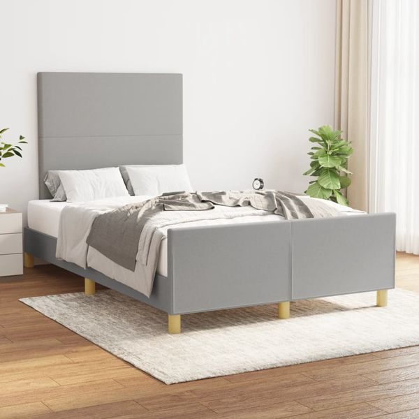 vidaXL Posteľ bez matraca bledosivý 120x200 cm látka