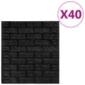 vidaXL 3D tapeta tehly samolepiaca 40 ks čierna