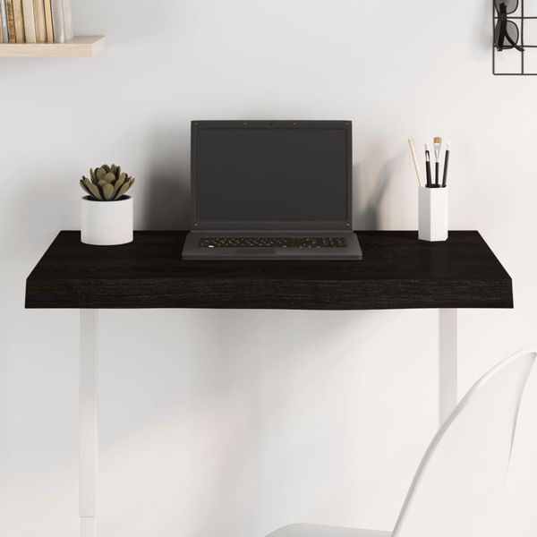 vidaXL Stolová doska tmavohnedá 80x40x(2-6) cm ošetrený dubový masív