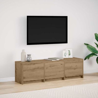 vidaXL TV skriňa s LED s LED pásikmi Remeselnícky dub 140 x 34 x 40 cm