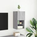 vidaXL TV skrinka s LED svetlami sivá sonoma 30,5x30x60 cm