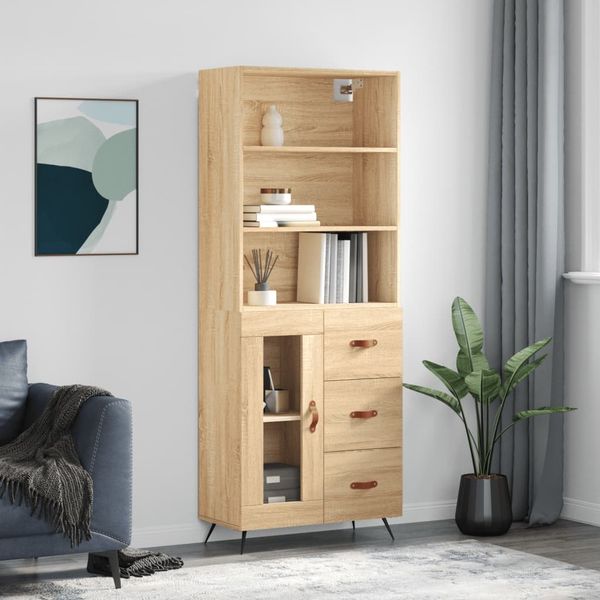 vidaXL Vysoká skrinka dub sonoma 69,5x34x180 cm spracované drevo